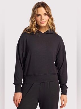 Nuuds Slinky Rib Women’s Black Hoodie Size Large